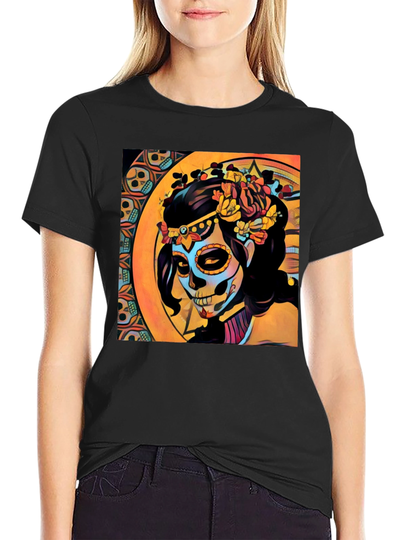 Day of the Dead Sugar Skull Art T-Shirt