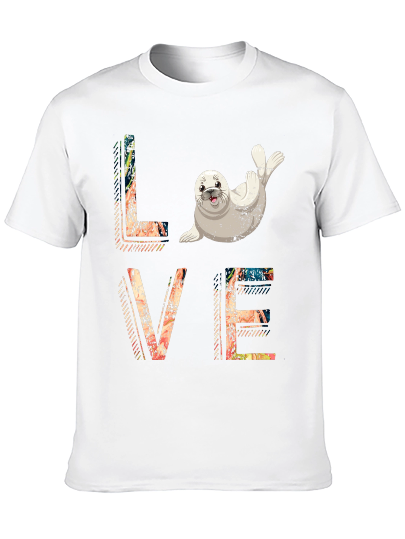 Love Seal Graphic Black T-Shirt