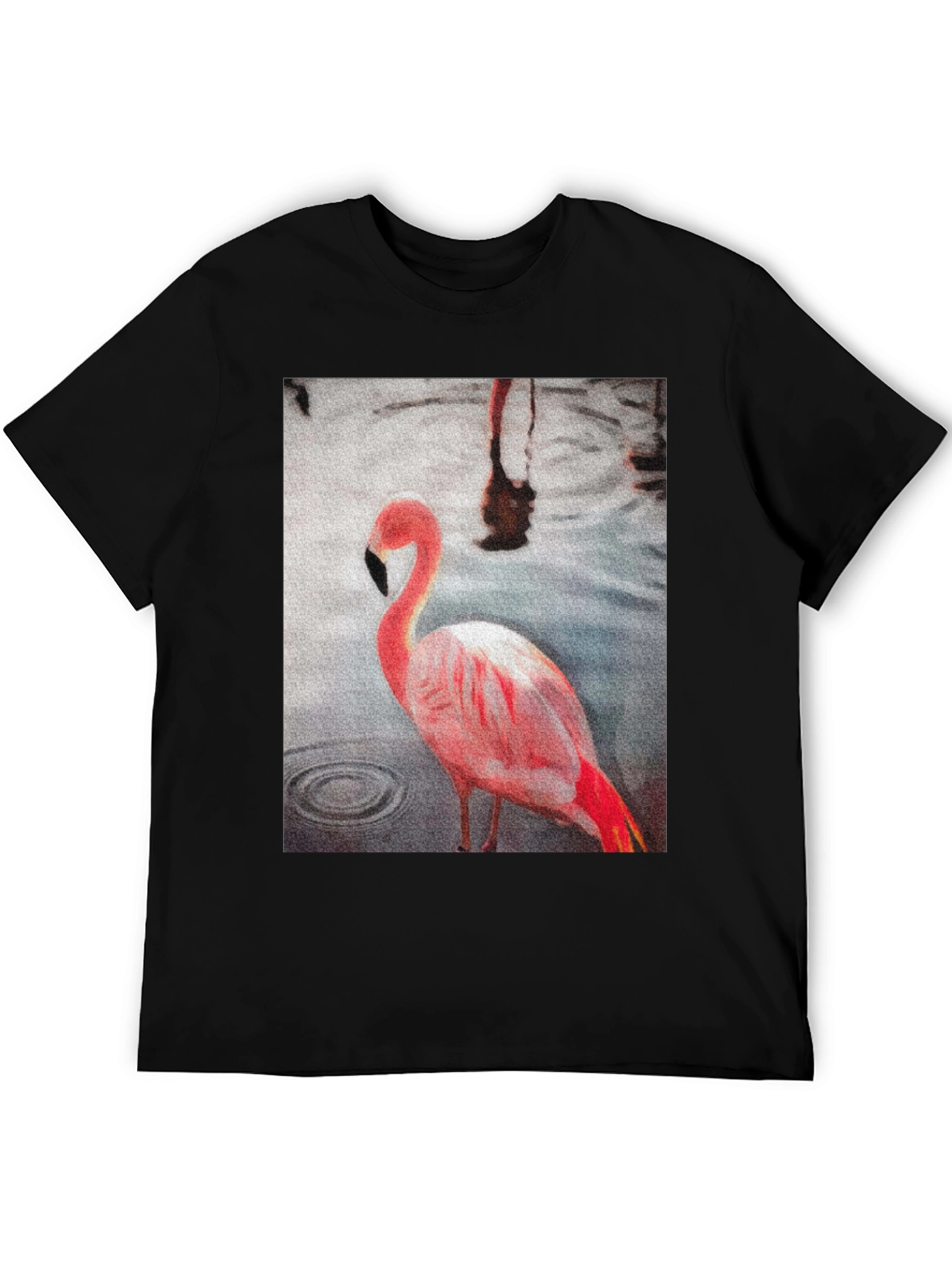 Flamingo Graphic T-Shirt - Stylish Black Tee