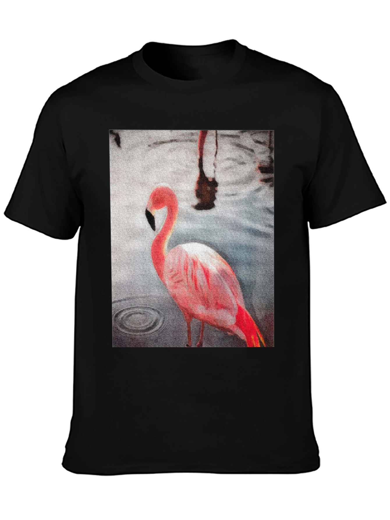 Flamingo Graphic T-Shirt - Stylish Black Tee