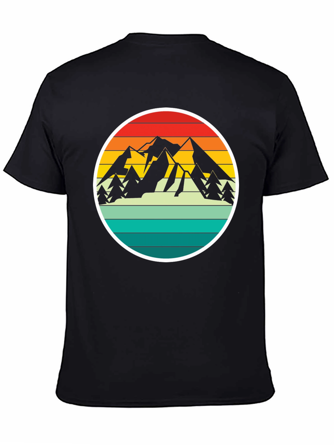 Retro Mountain Adventure T-Shirt - Black