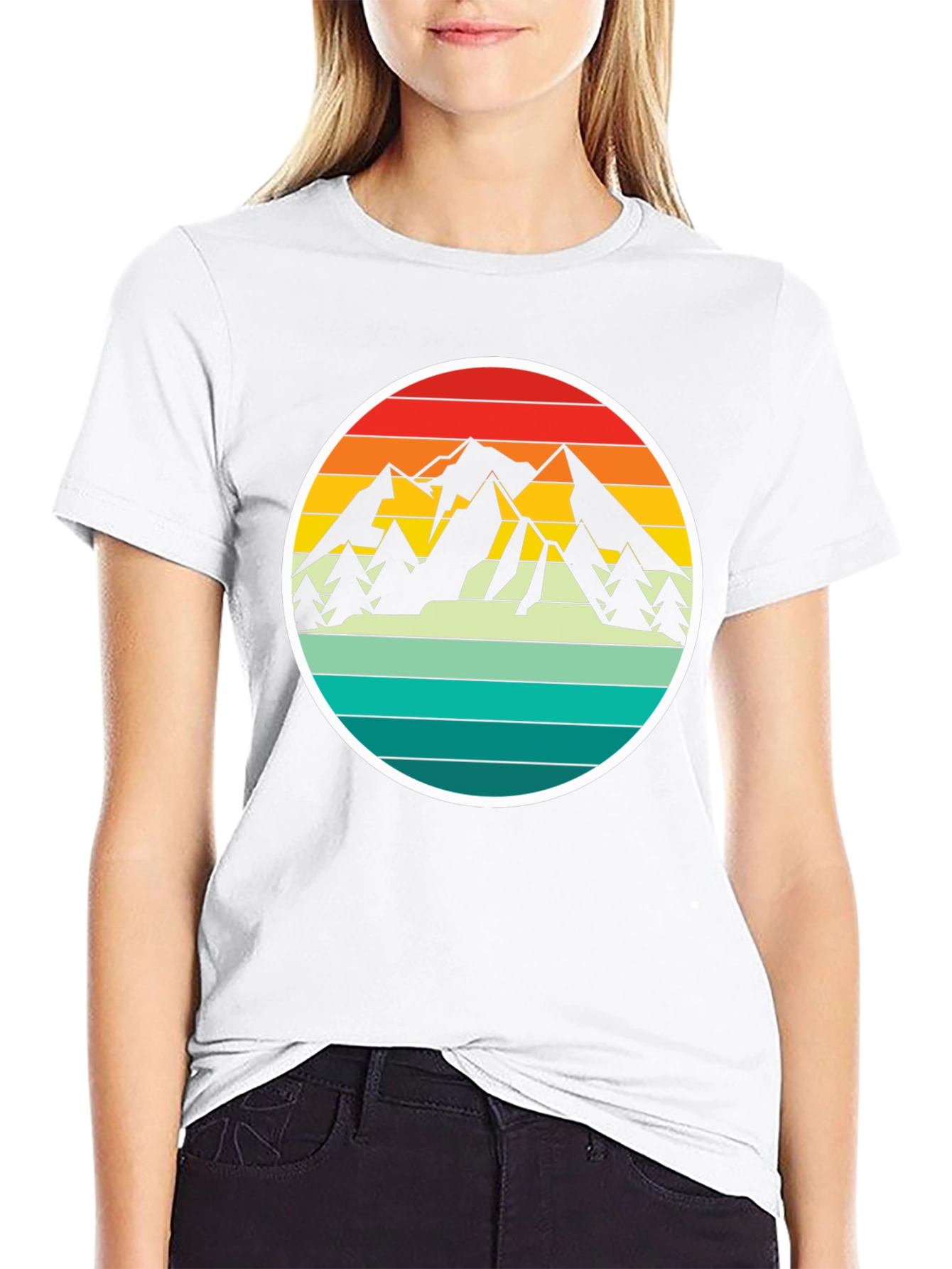 Retro Mountain Adventure T-Shirt - Black