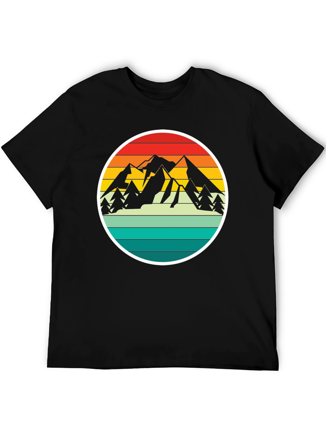 Retro Mountain Adventure T-Shirt - Black