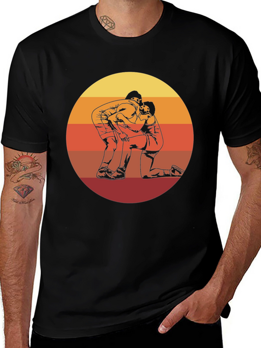 Wrestling Sunset T-Shirt - Vintage Style Graphic Tee