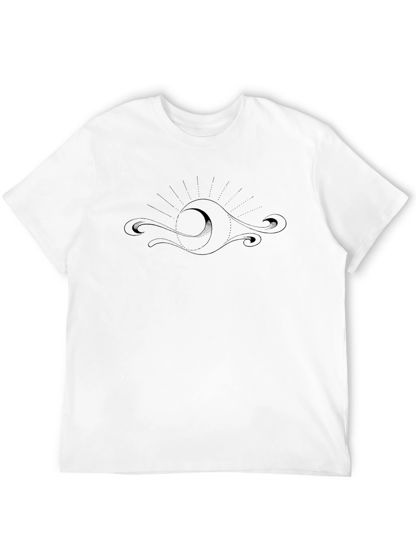 Black Graphic Tee - Wave Sun Design