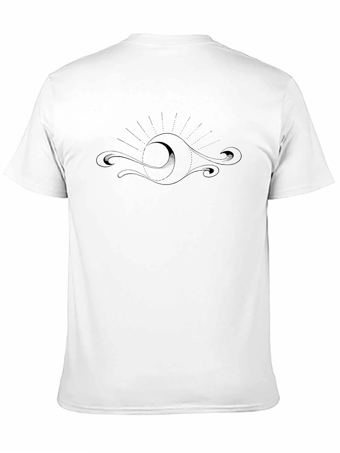 Black Graphic Tee - Wave Sun Design