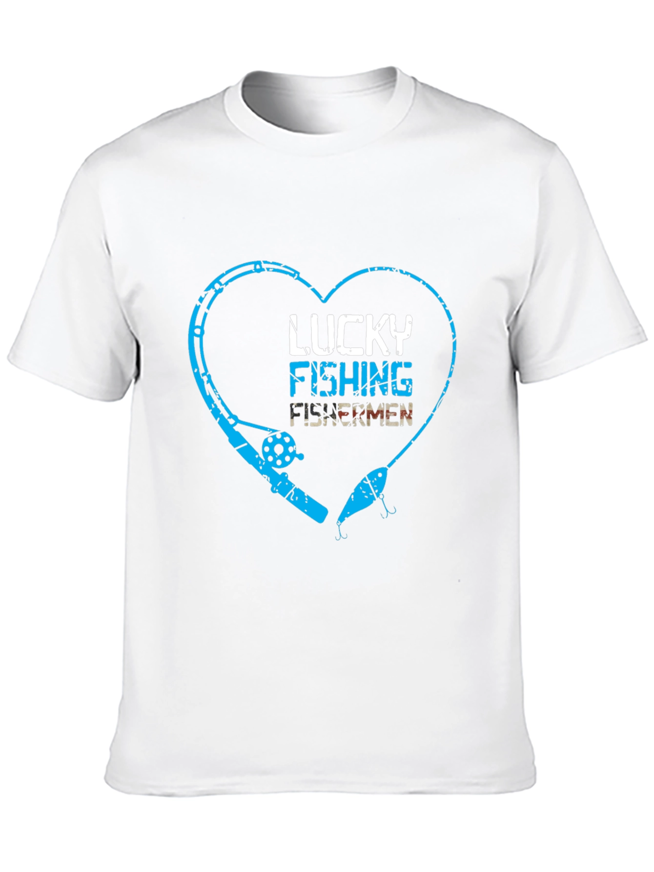 Lucky Fishing Fisherman Heart Graphic Tee