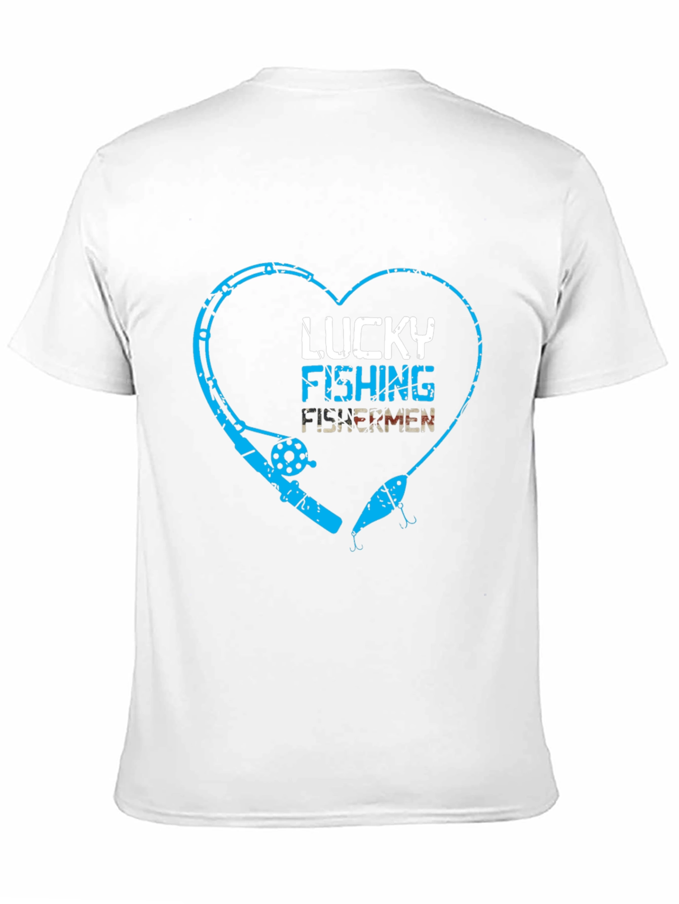 Lucky Fishing Fisherman Heart Graphic Tee