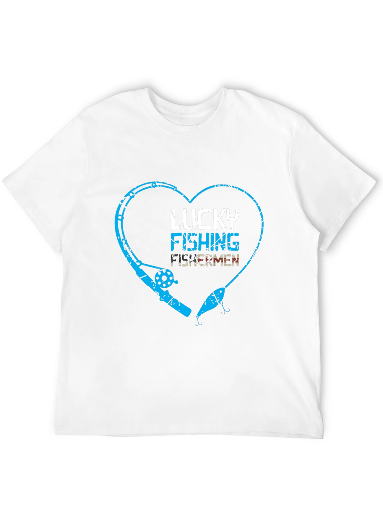 Lucky Fishing Fisherman Heart Graphic Tee