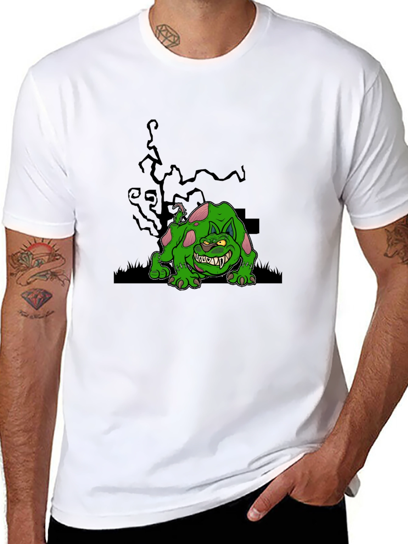 Spooky Green Monster Graphic Tee