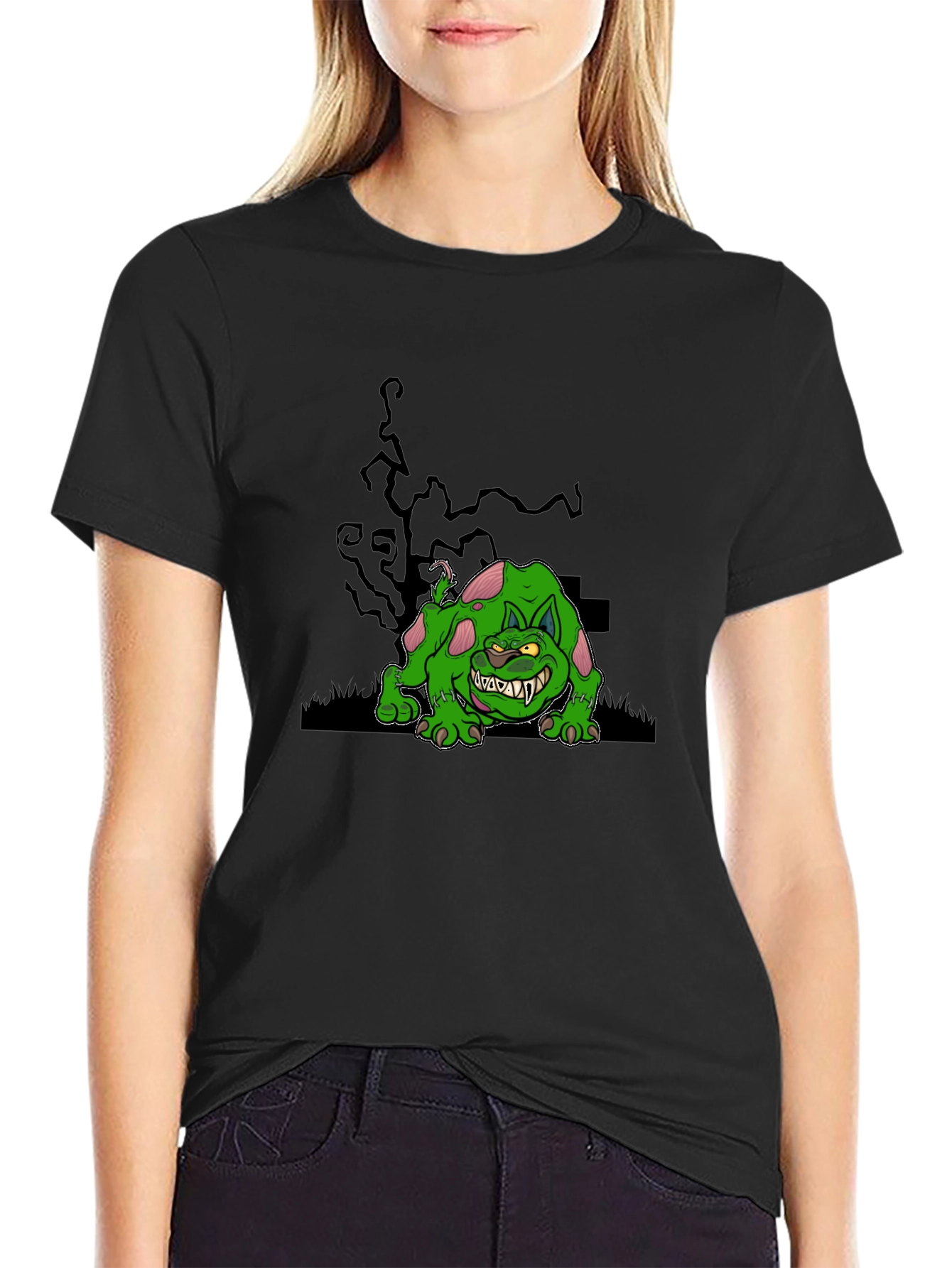Spooky Green Monster Graphic Tee