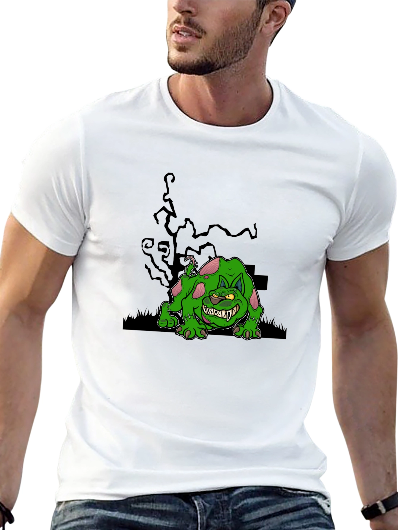Spooky Green Monster Graphic Tee