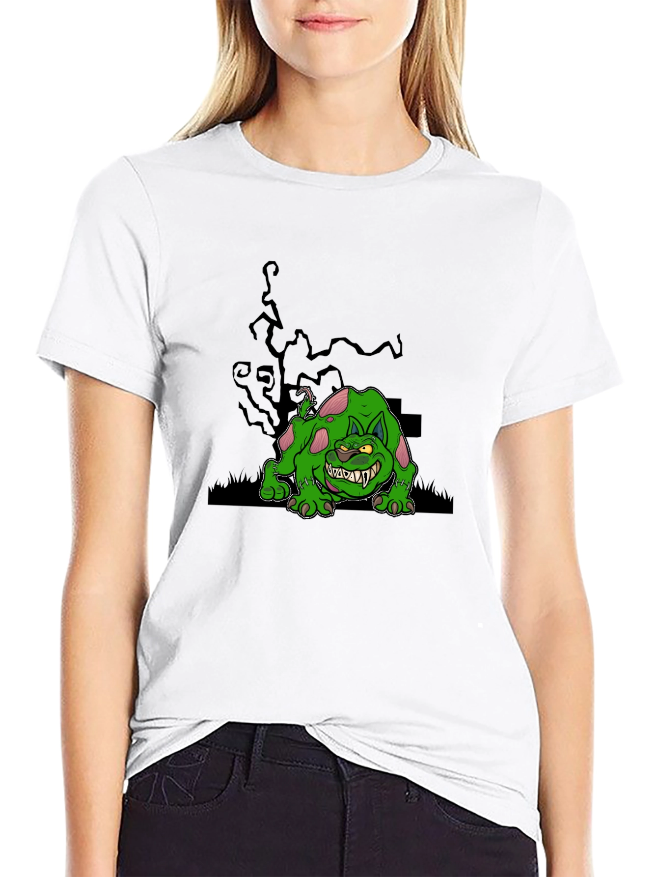Spooky Green Monster Graphic Tee