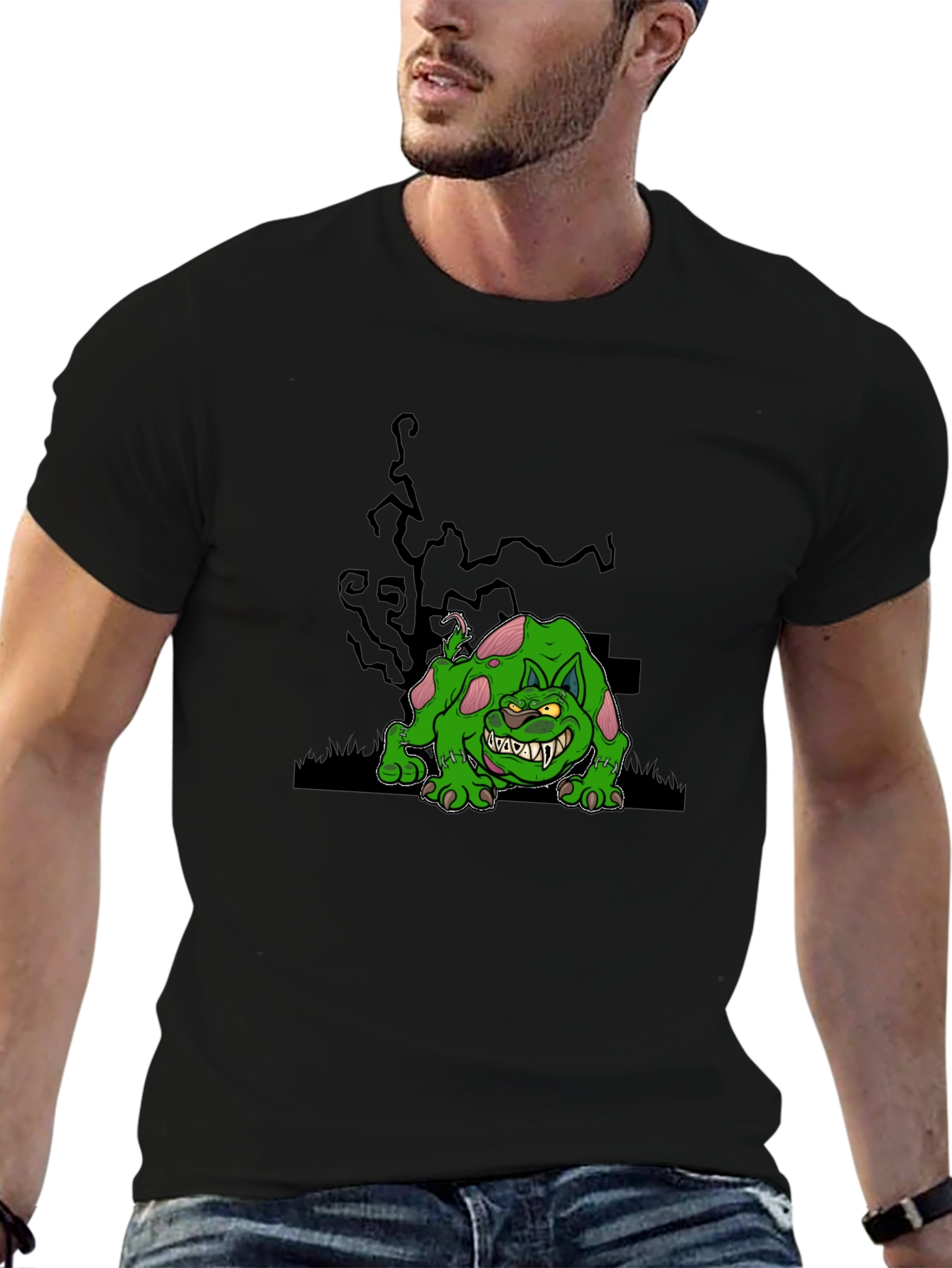 Spooky Green Monster Graphic Tee