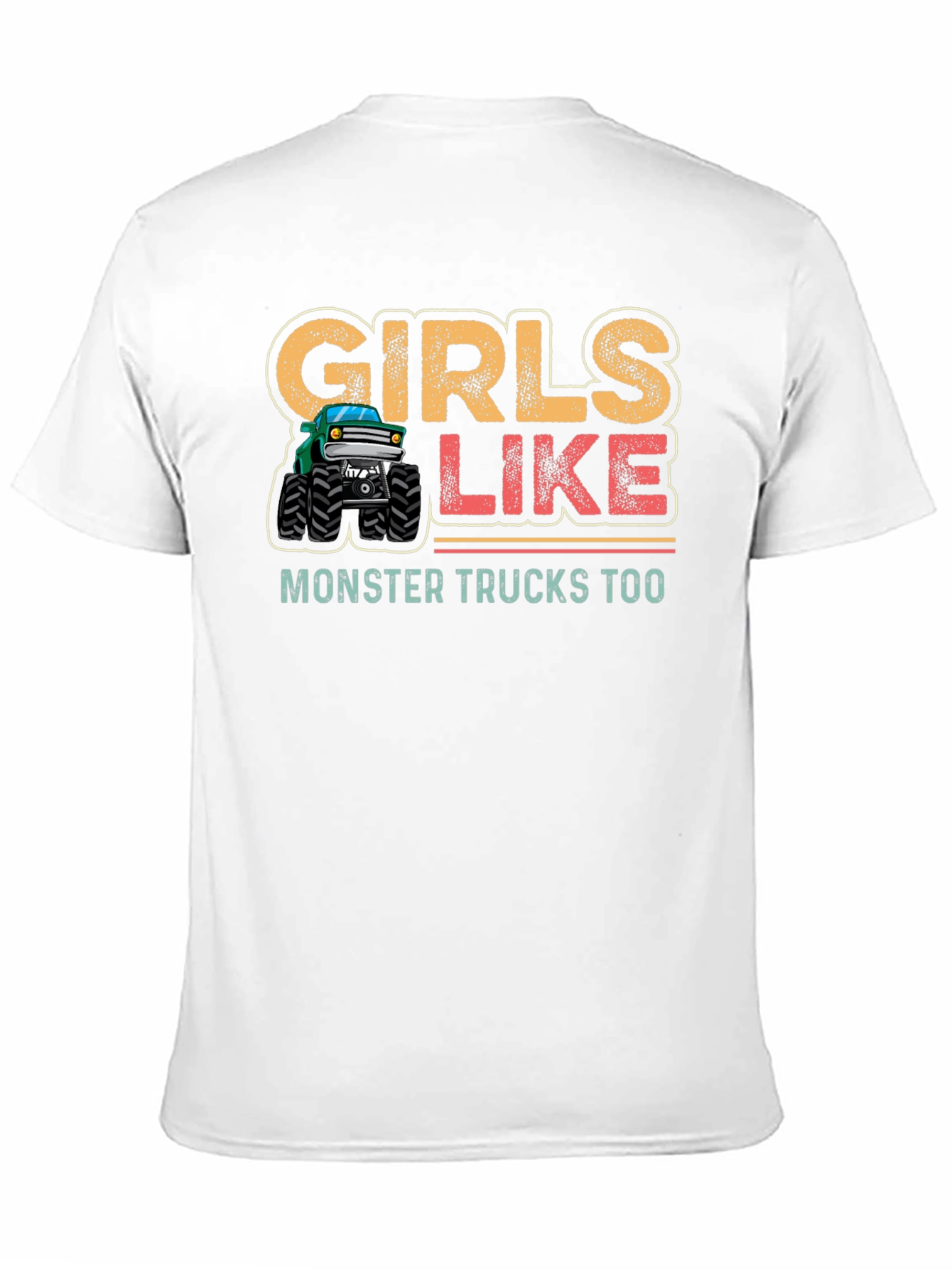 Girls Like Monster Trucks Too Black T-Shirt
