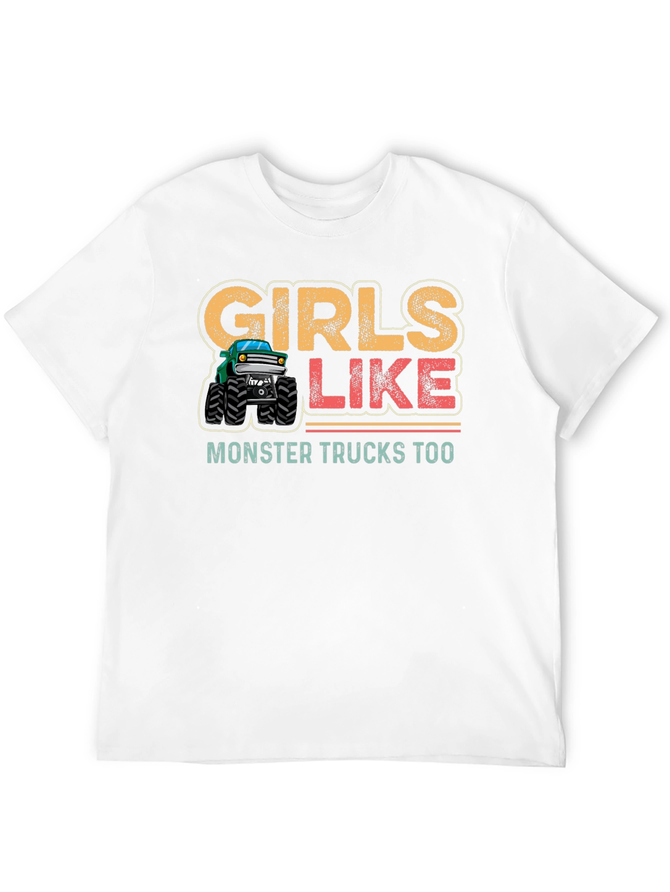 Girls Like Monster Trucks Too Black T-Shirt