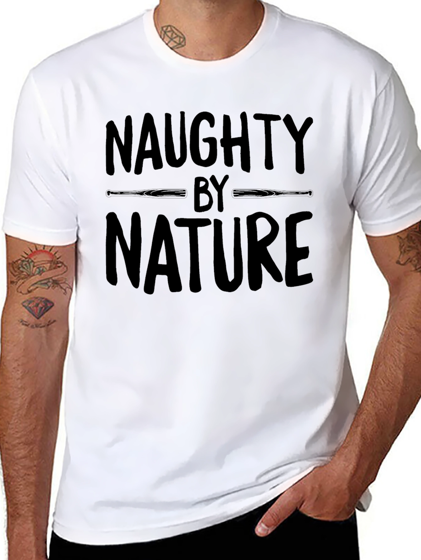 Naughty by Nature Graphic Tee - Mens Black T-Shirt