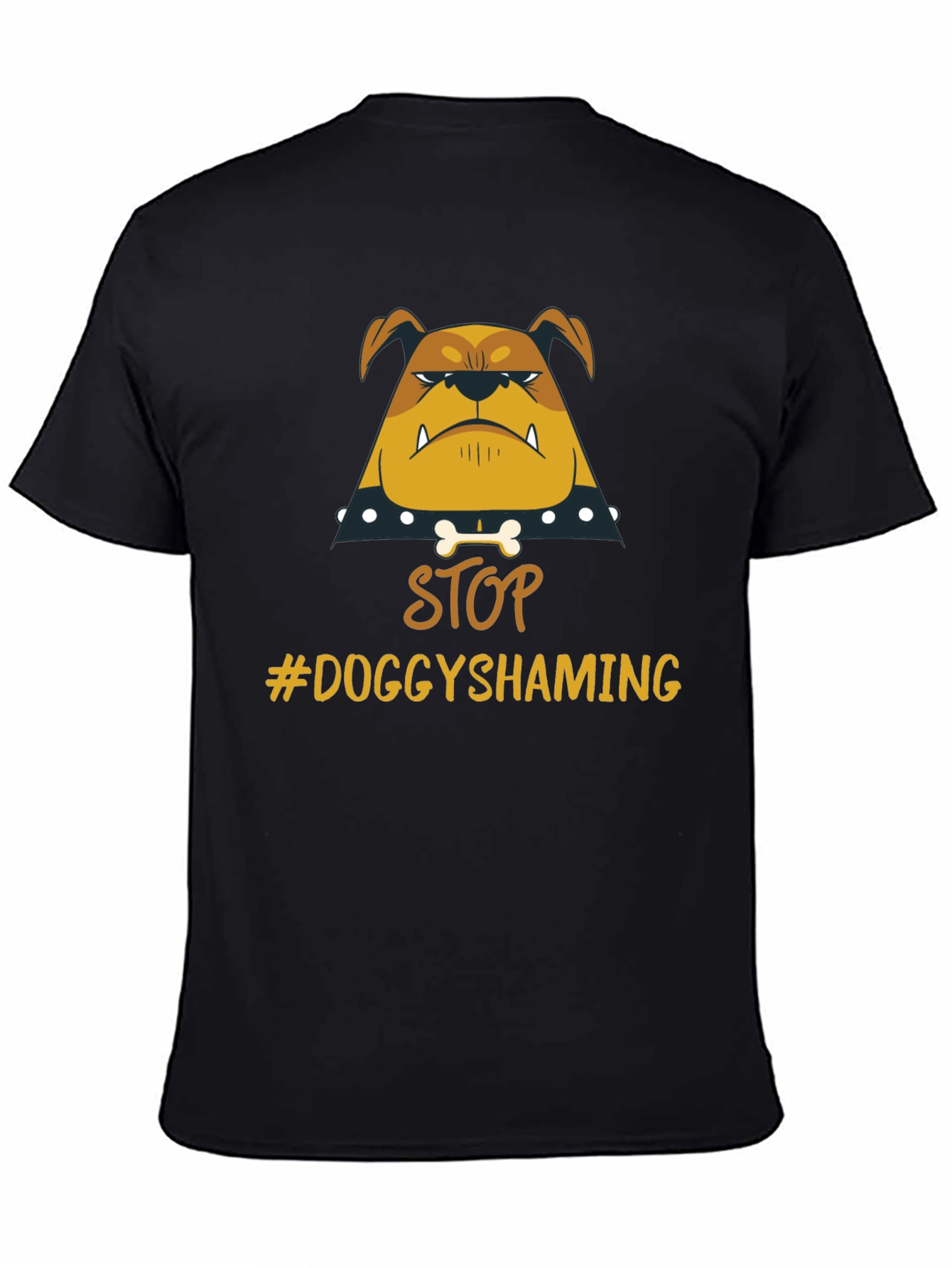 Stop Doggy Shaming Tee - Bulldog Graphic Black T-Shirt
