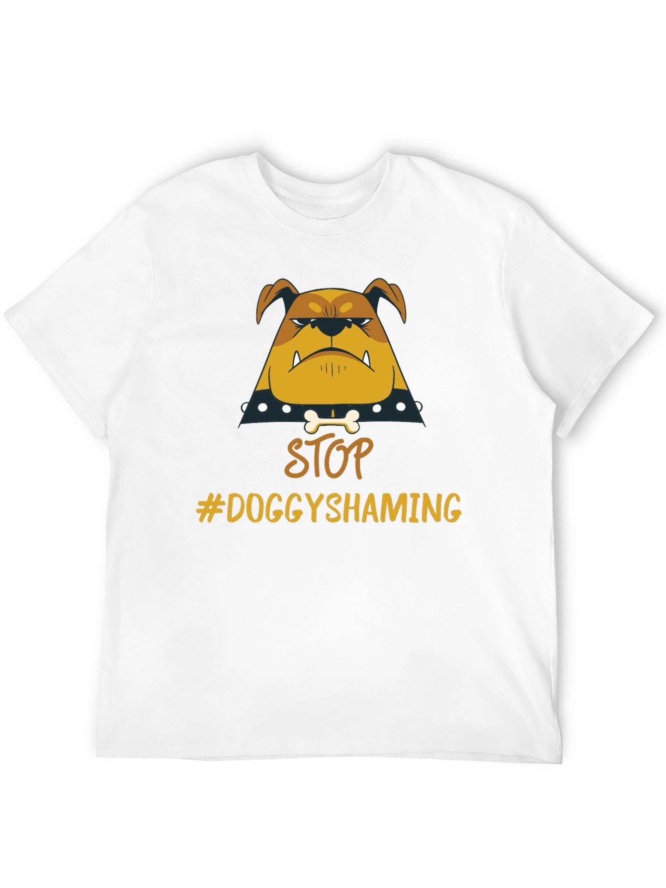 Stop Doggy Shaming Tee - Bulldog Graphic Black T-Shirt