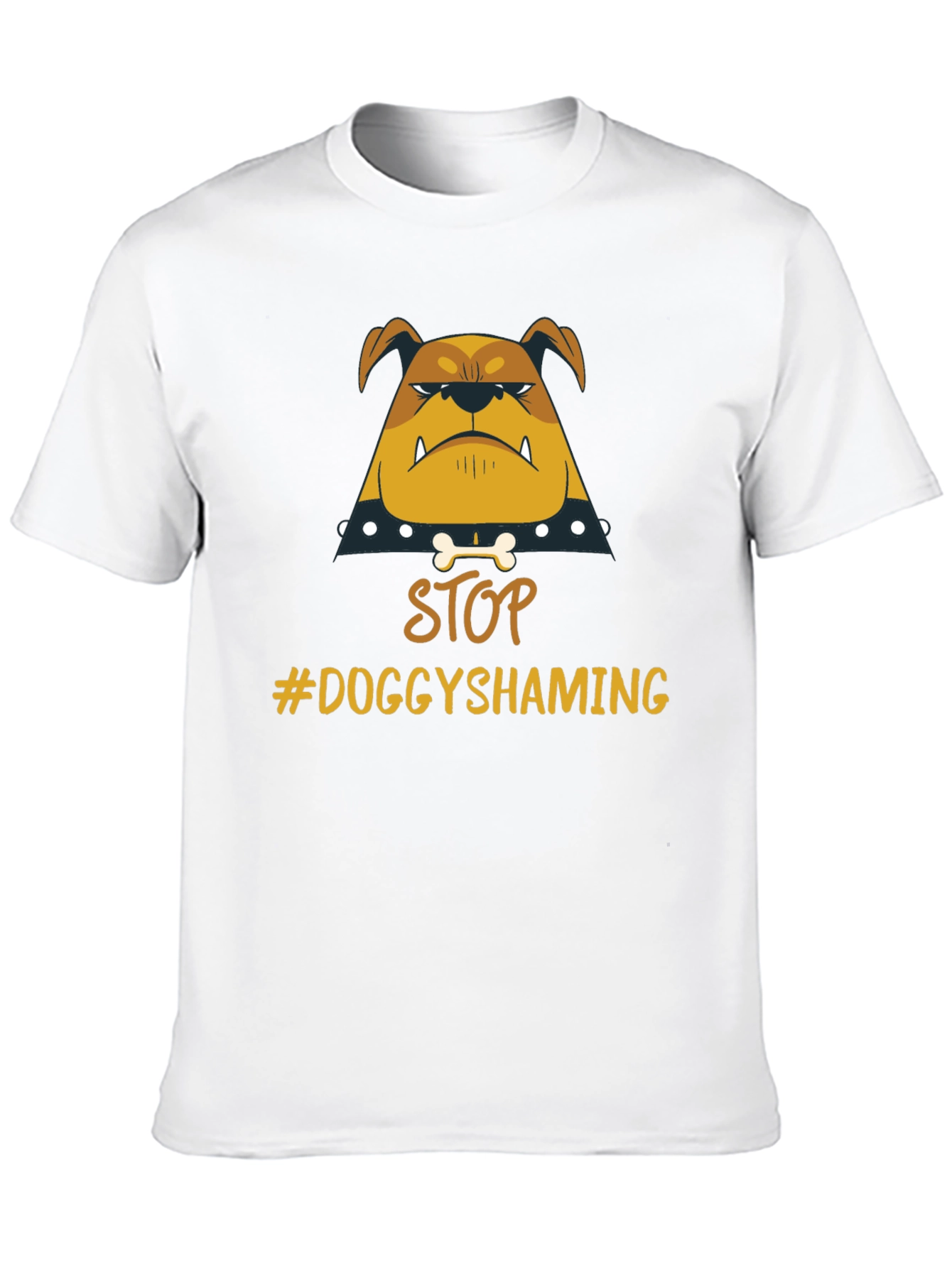 Stop Doggy Shaming Tee - Bulldog Graphic Black T-Shirt
