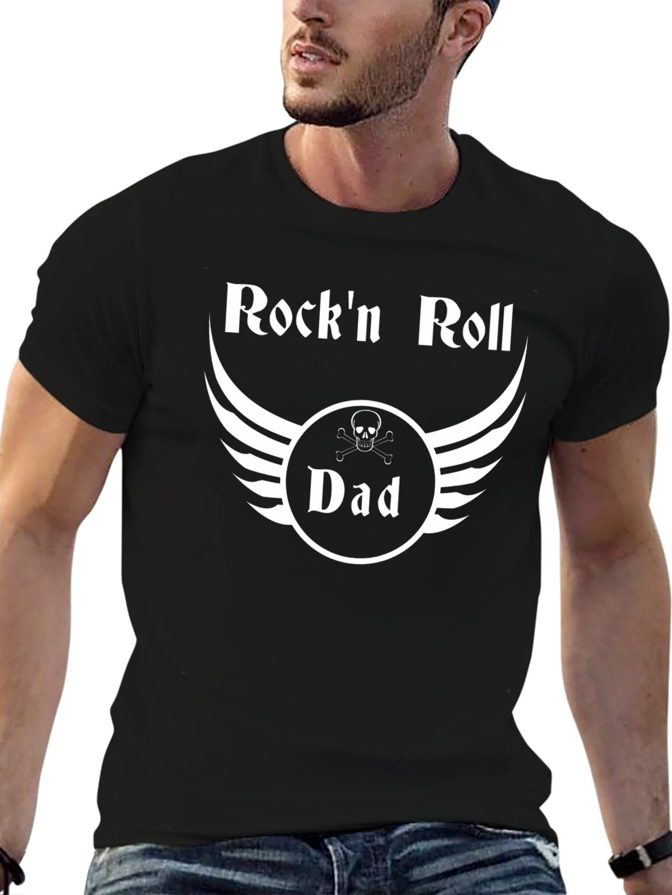 Rockn Roll Dad T-Shirt - Black Graphic Tee