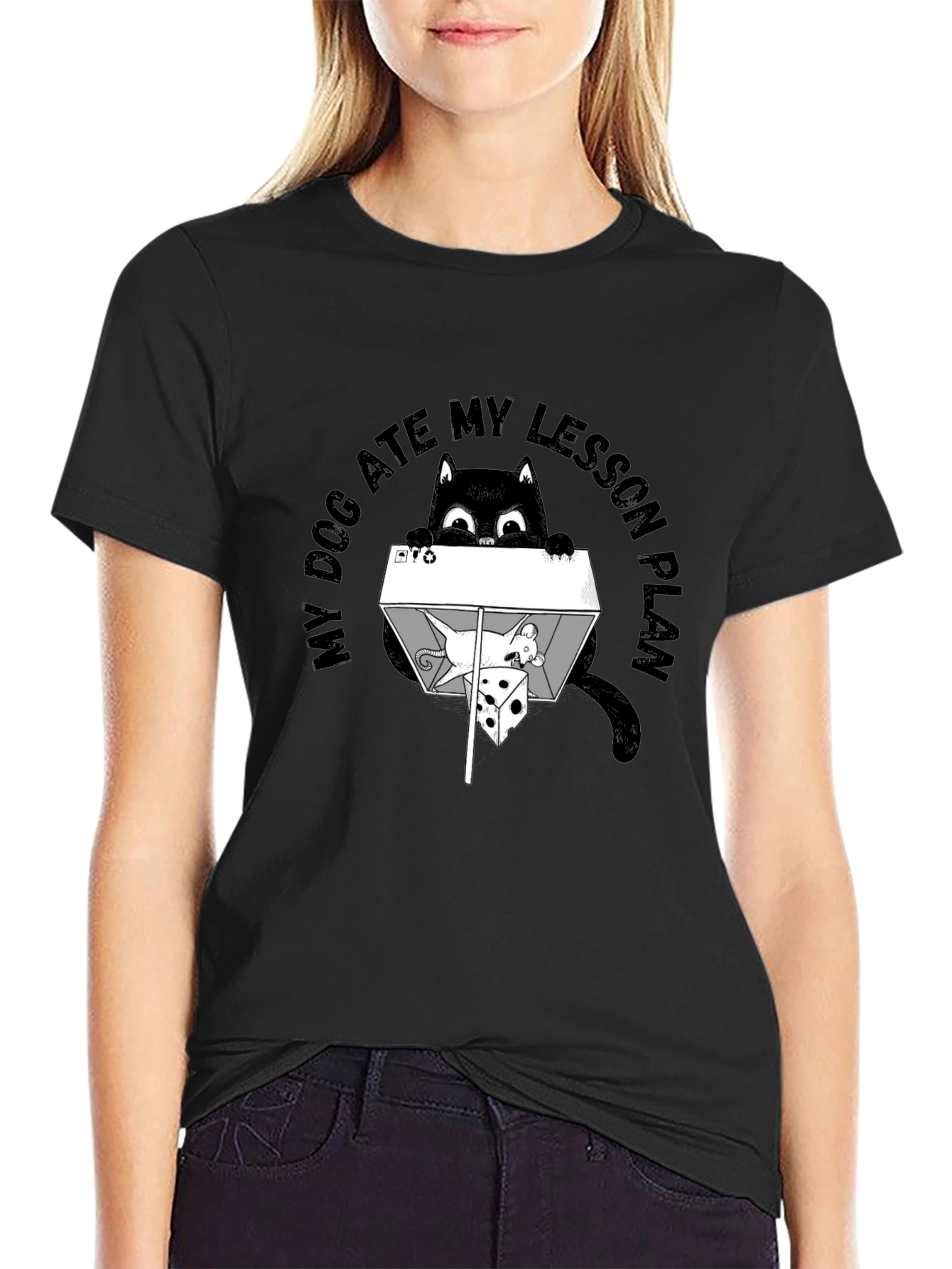 Funny Cat Ate Lesson Plan T-Shirt
