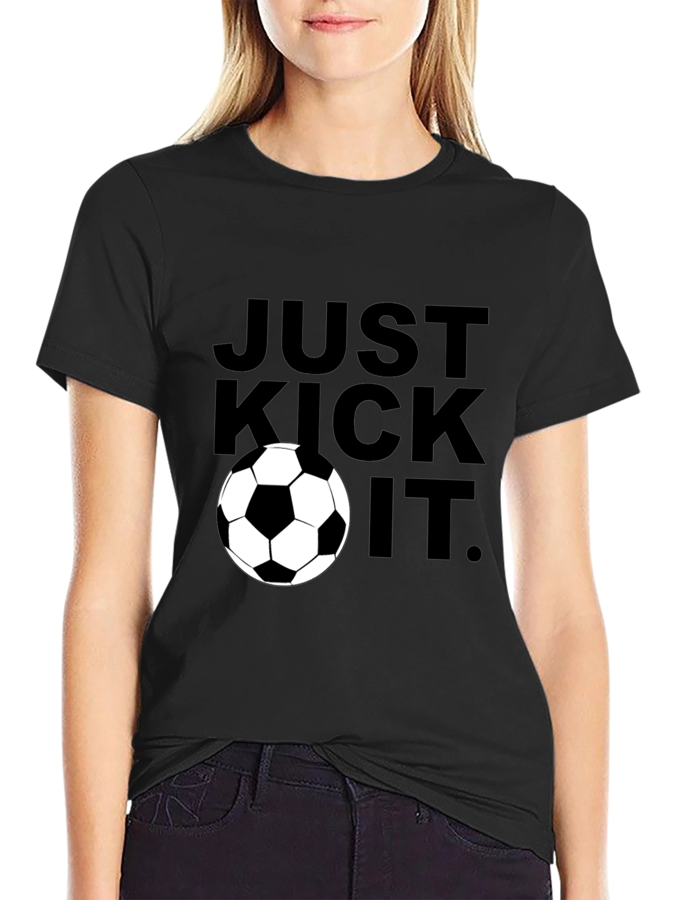 Just Kick It Graphic Tee - Soccer Ball Design