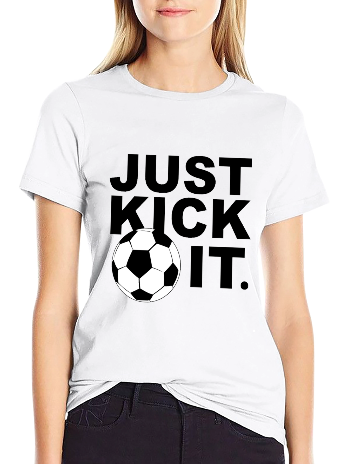Just Kick It Graphic Tee - Soccer Ball Design