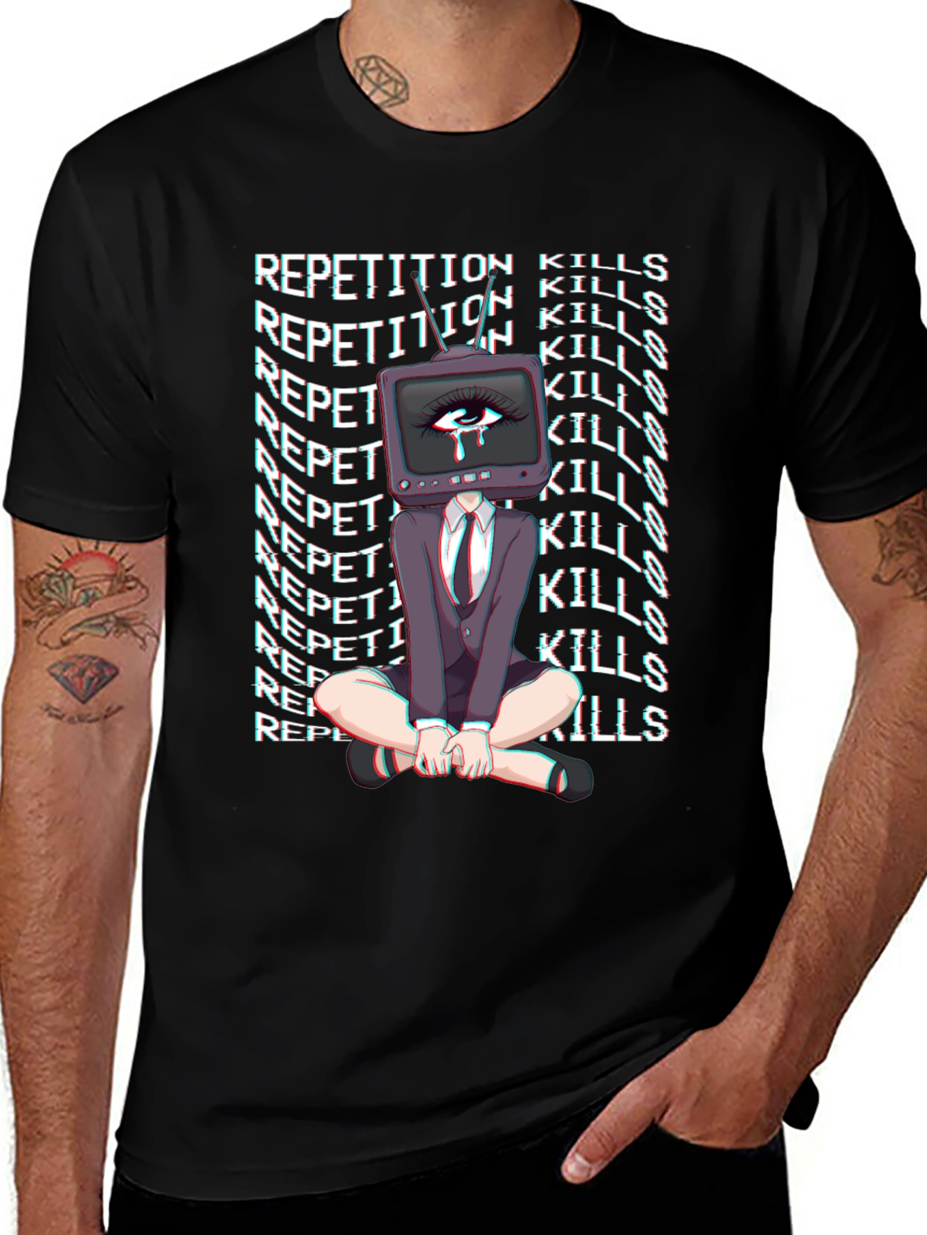 Repetition Kills Graphic Tee - Trendy Statement Shirt