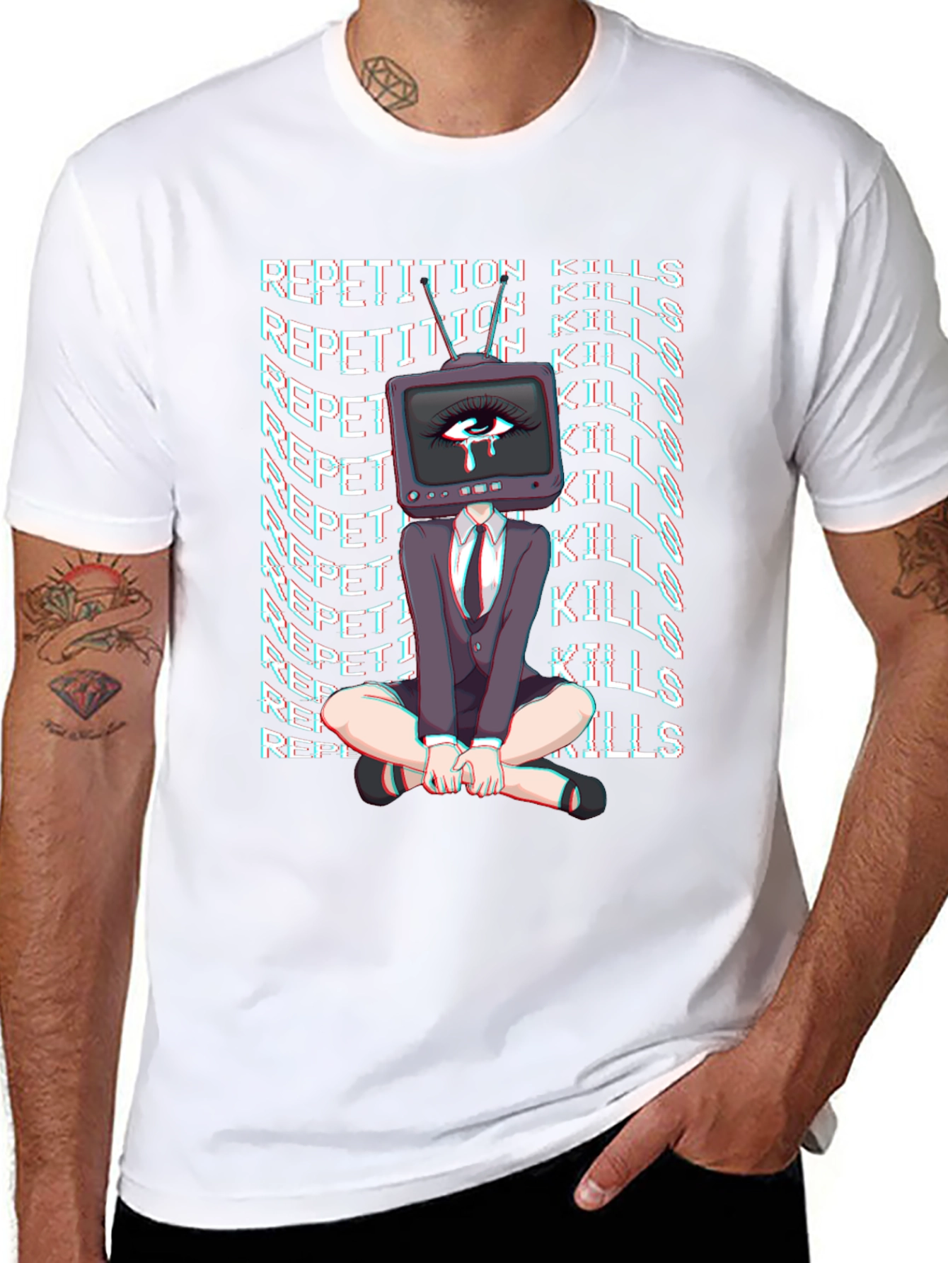 Repetition Kills Graphic Tee - Trendy Statement Shirt