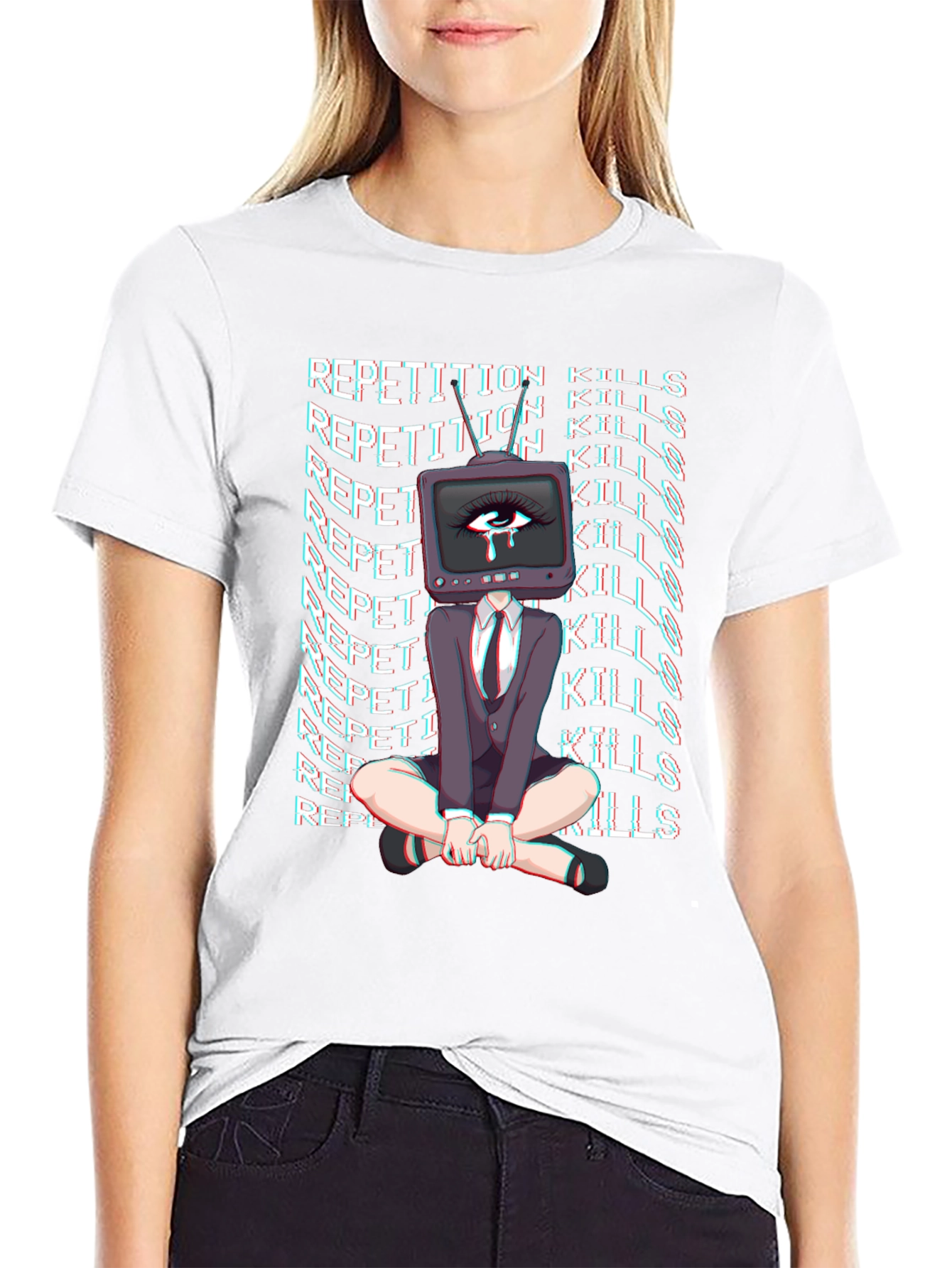 Repetition Kills Graphic Tee - Trendy Statement Shirt