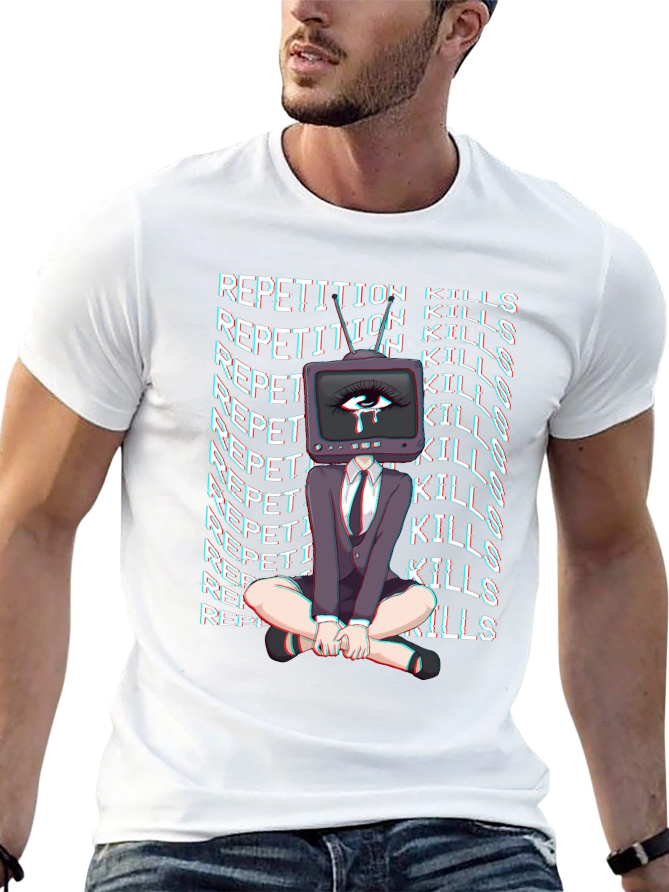 Repetition Kills Graphic Tee - Trendy Statement Shirt