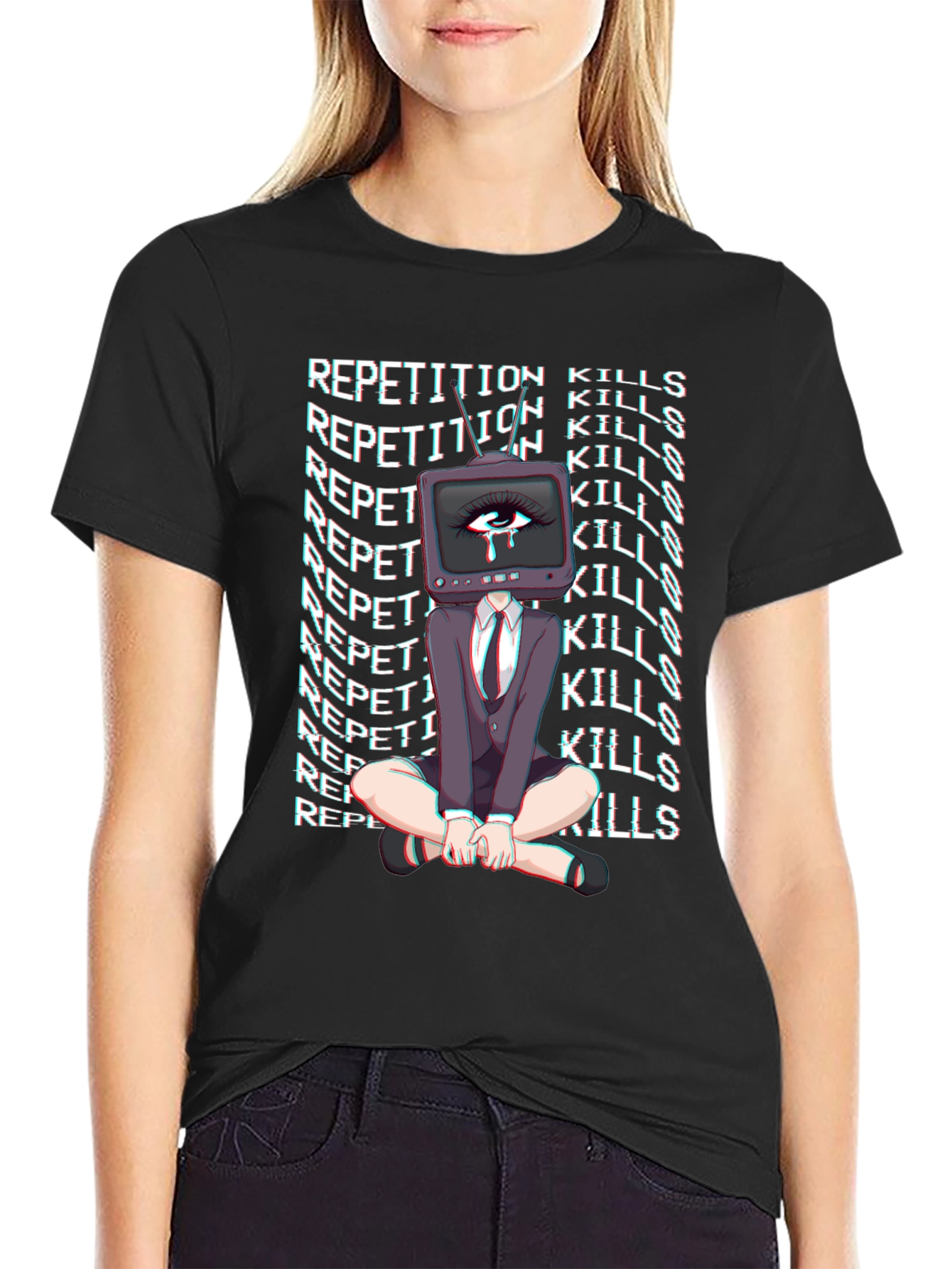 Repetition Kills Graphic Tee - Trendy Statement Shirt