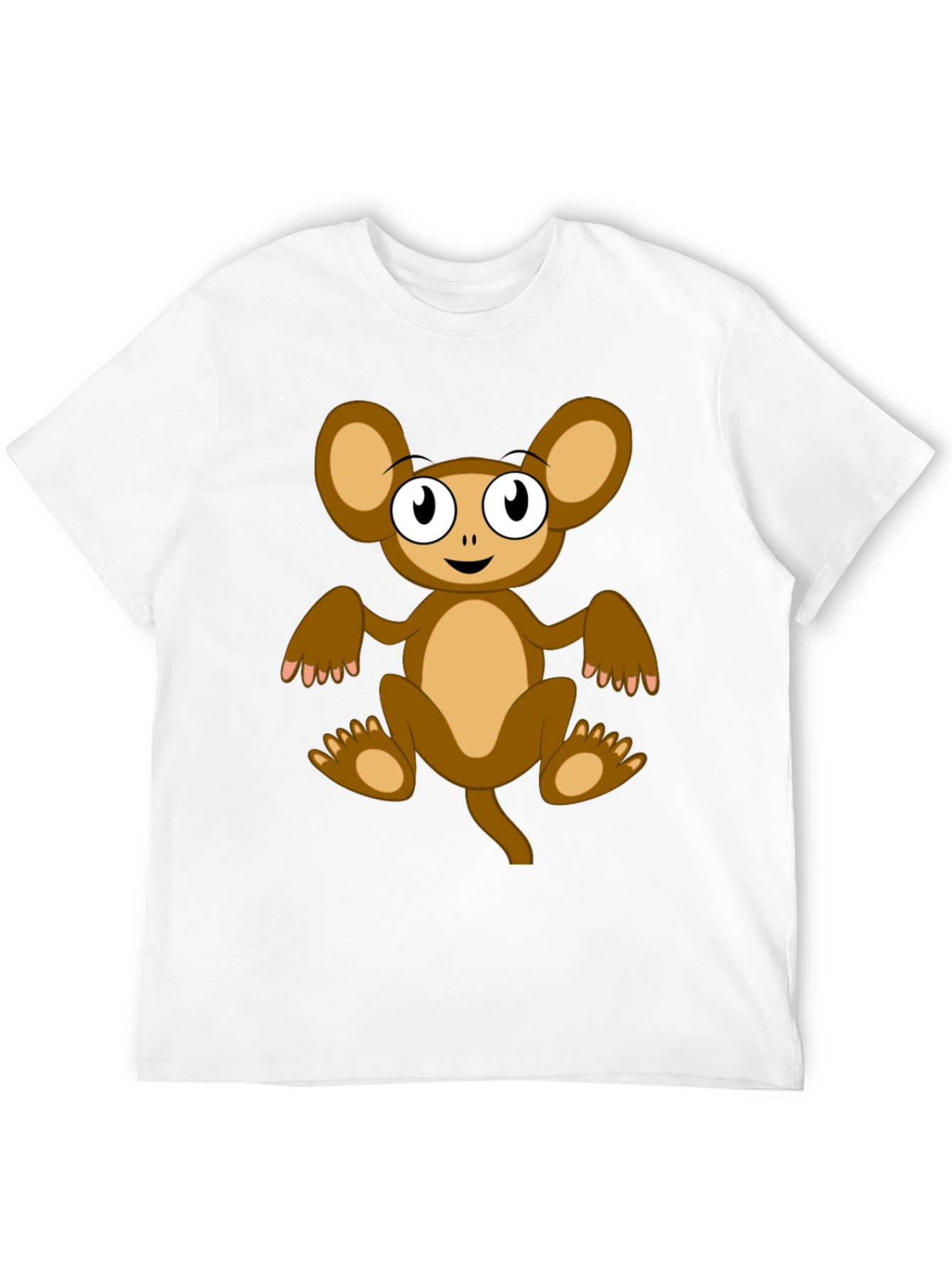 Cartoon Monkey Graphic Tee -  Unisex Black T-Shirt