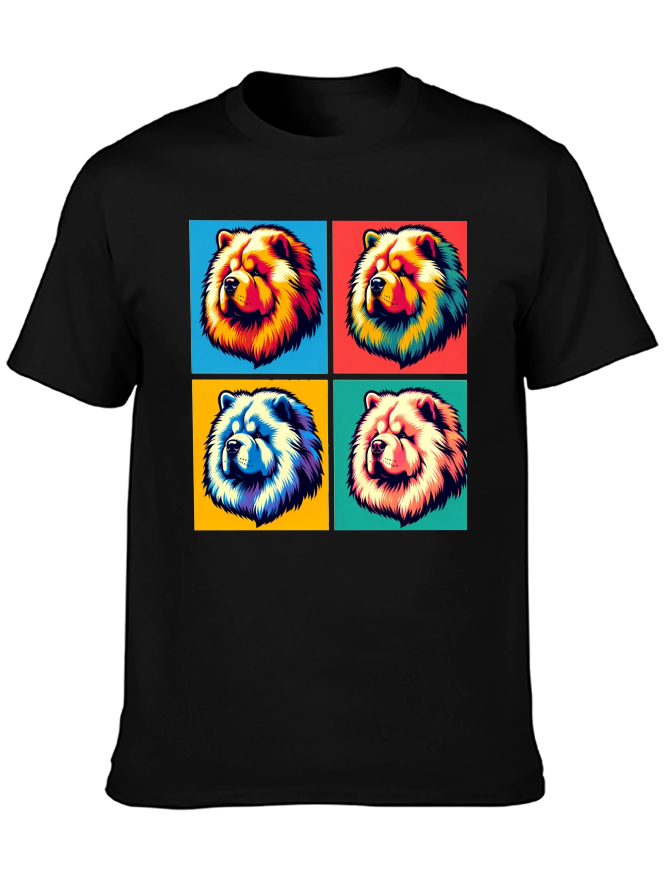 Cool Chow Chow Pop Art Black T-Shirt