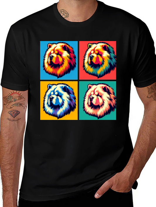 Cool Chow Chow Pop Art Black T-Shirt
