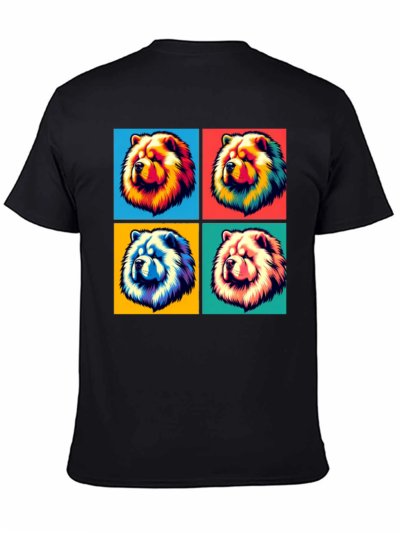 Cool Chow Chow Pop Art Black T-Shirt