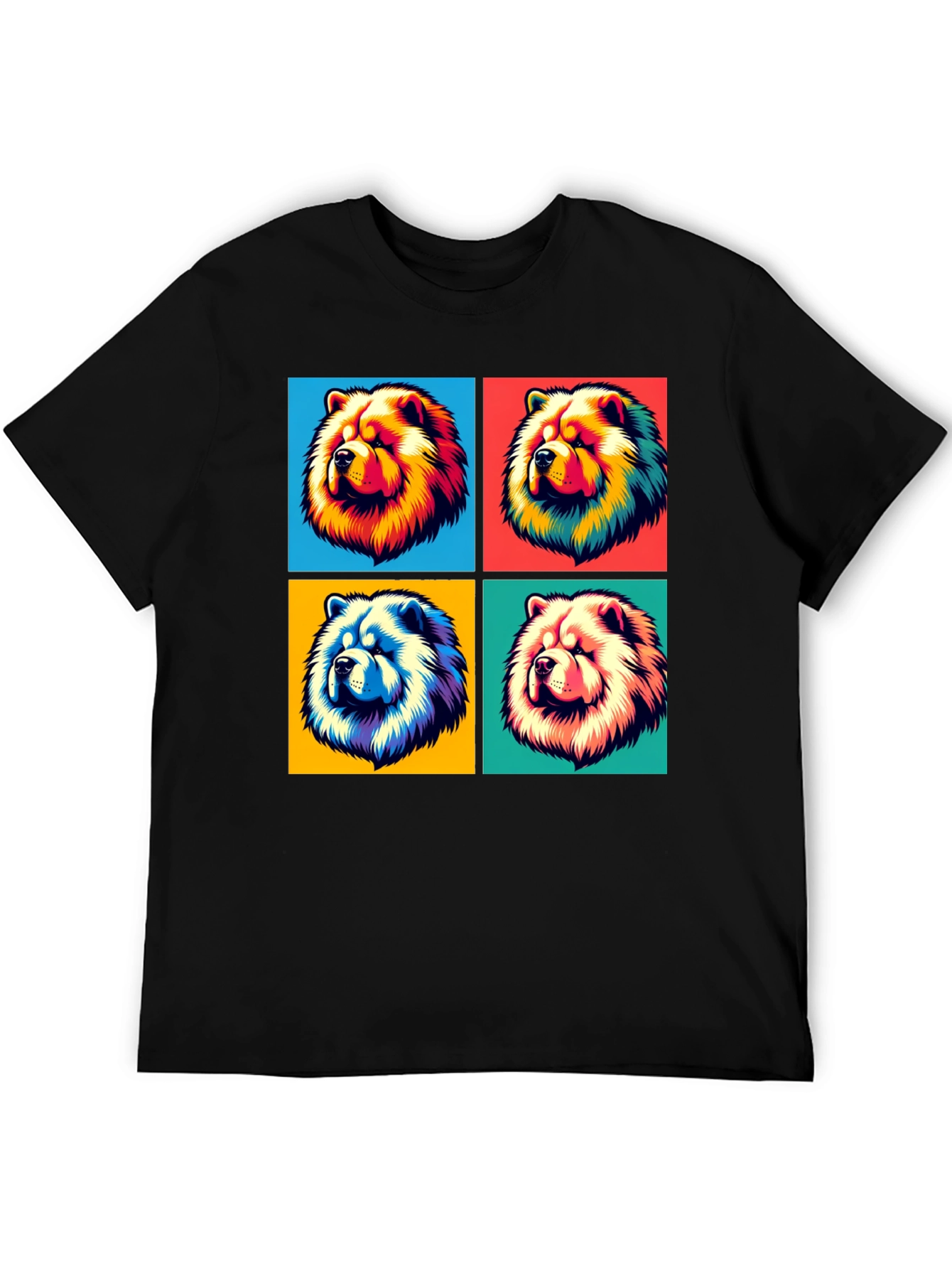 Cool Chow Chow Pop Art Black T-Shirt
