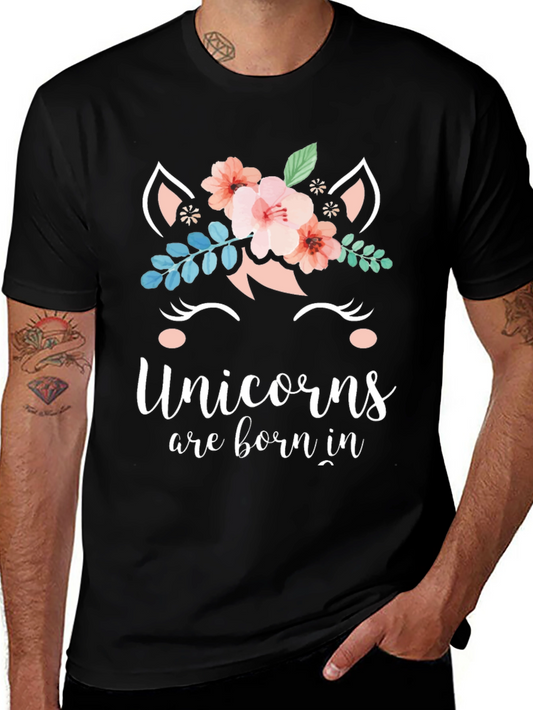 Unicorns are Born In T-Shirt - Cute Graphic Tee