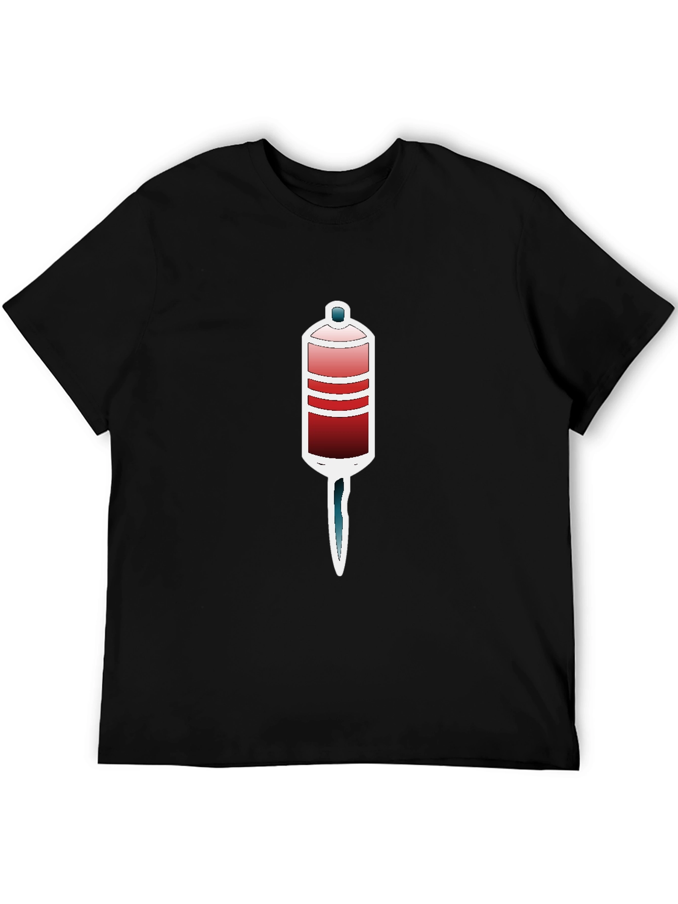 Unique Graphic Tee - Red and Blue Tube Design