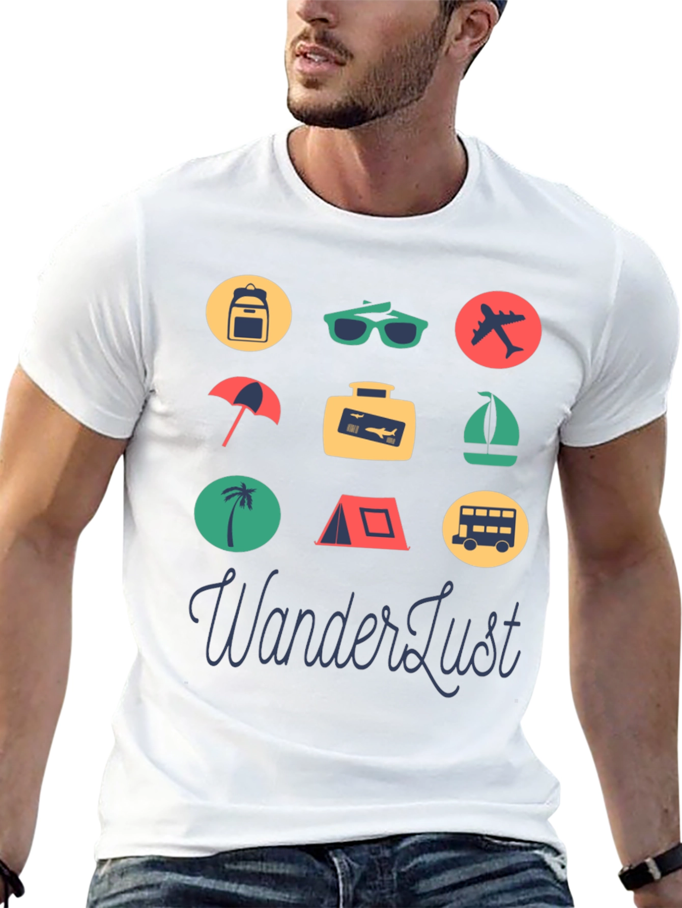 Wanderlust Travel Icon Graphic Tee
