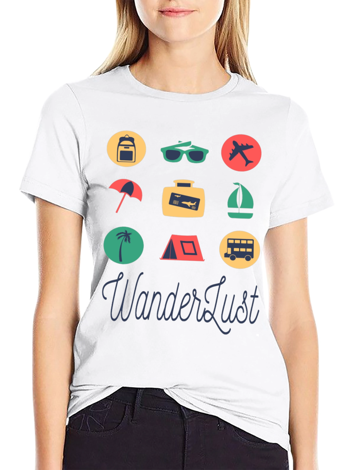 Wanderlust Travel Icon Graphic Tee