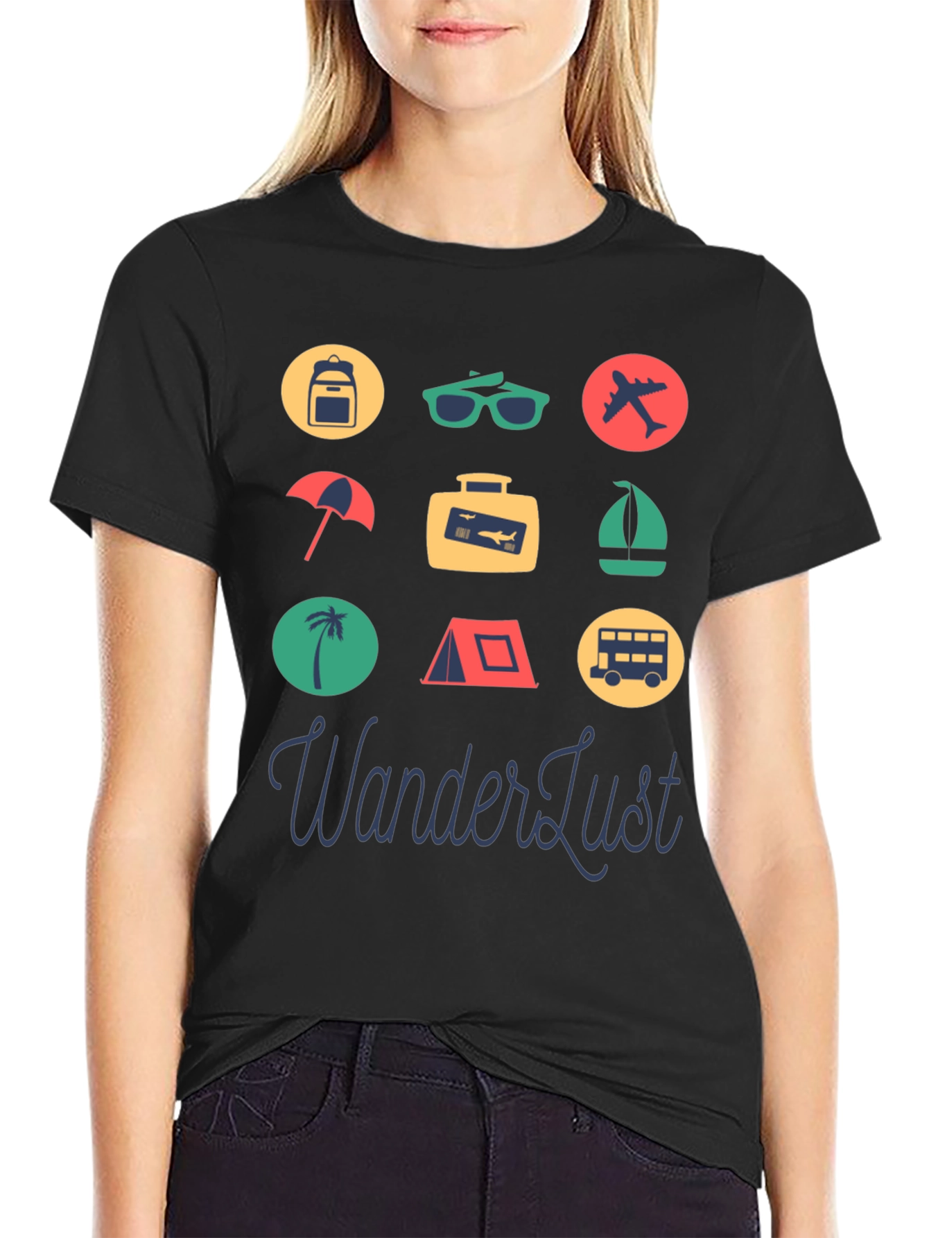 Wanderlust Travel Icon Graphic Tee