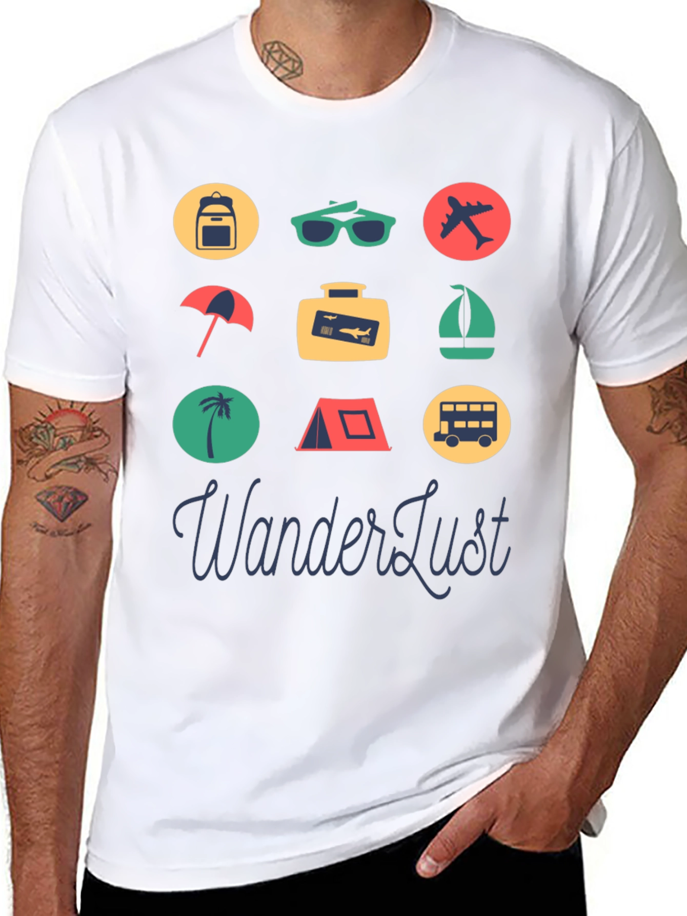 Wanderlust Travel Icon Graphic Tee
