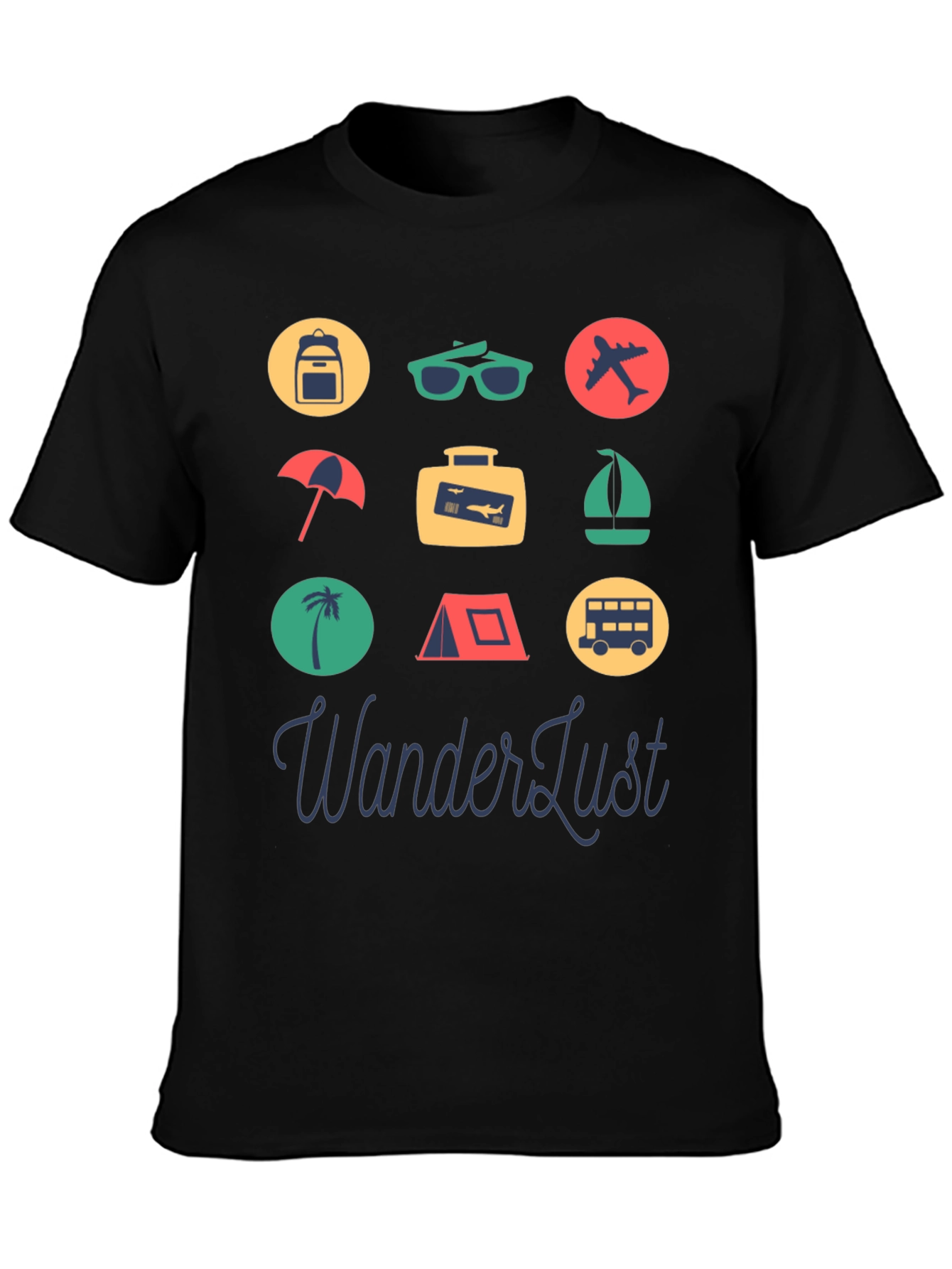 Wanderlust Travel Icon Graphic Tee