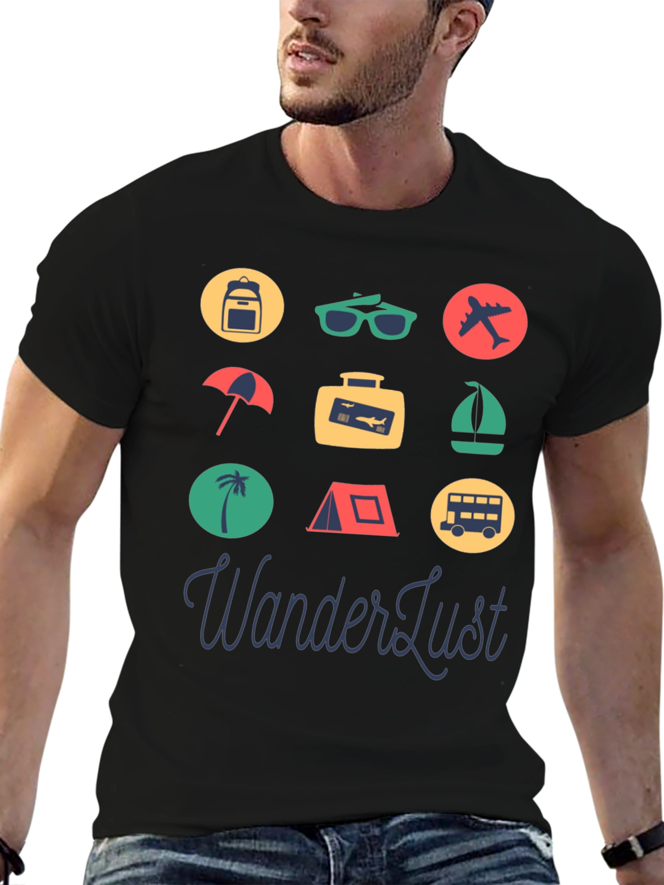 Wanderlust Travel Icon Graphic Tee
