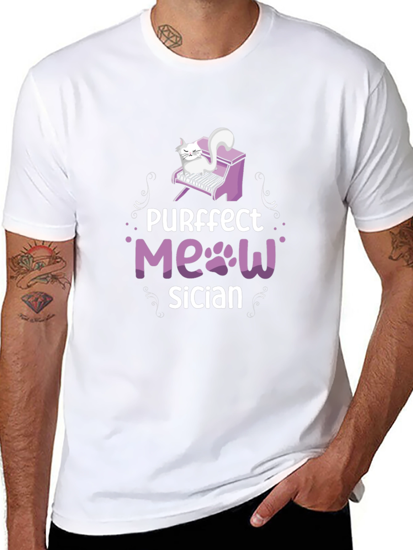 Purrfect Musician Cat Piano T-Shirt