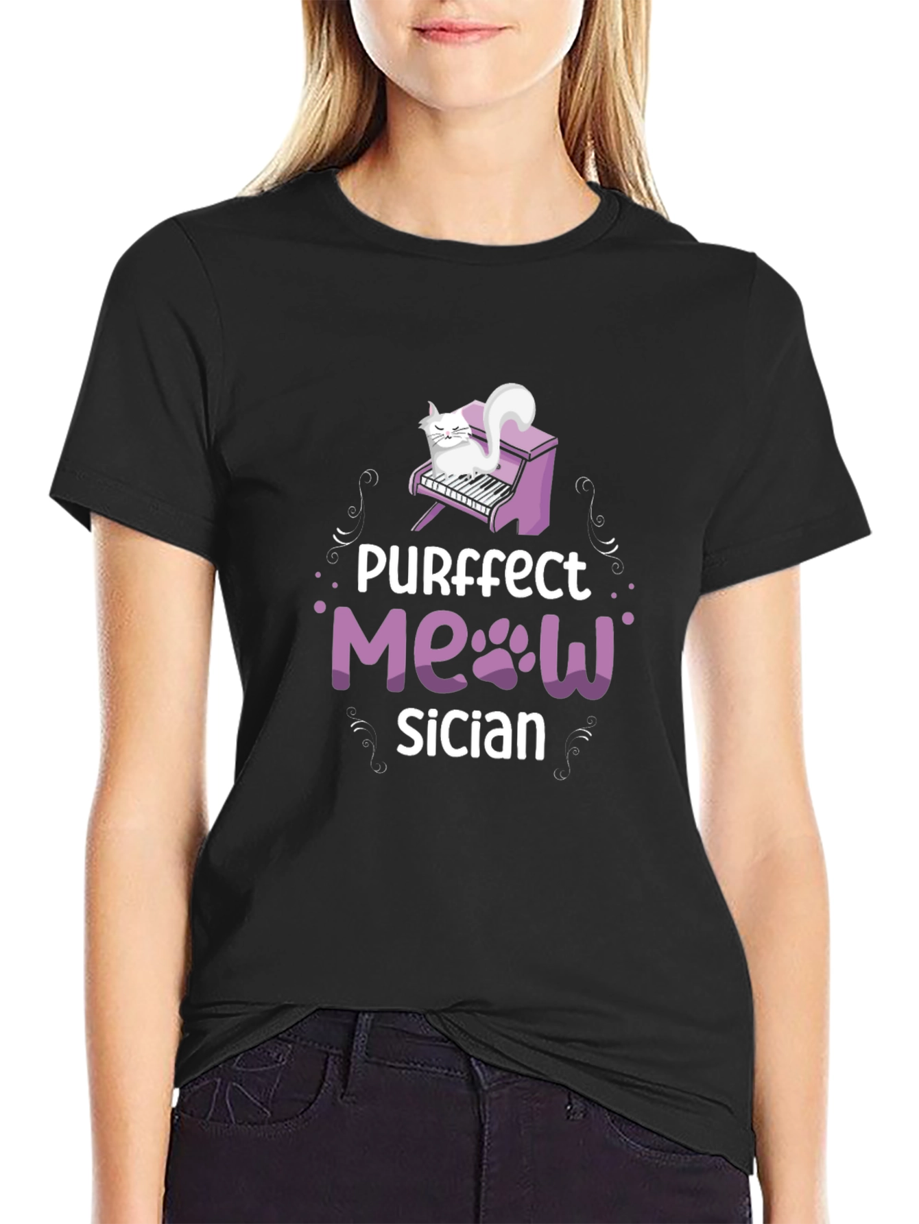 Purrfect Musician Cat Piano T-Shirt