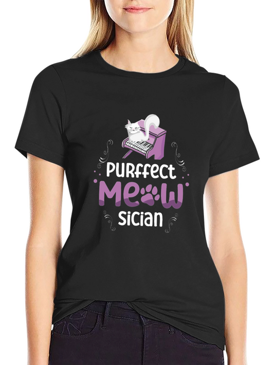 Purrfect Musician Cat Piano T-Shirt