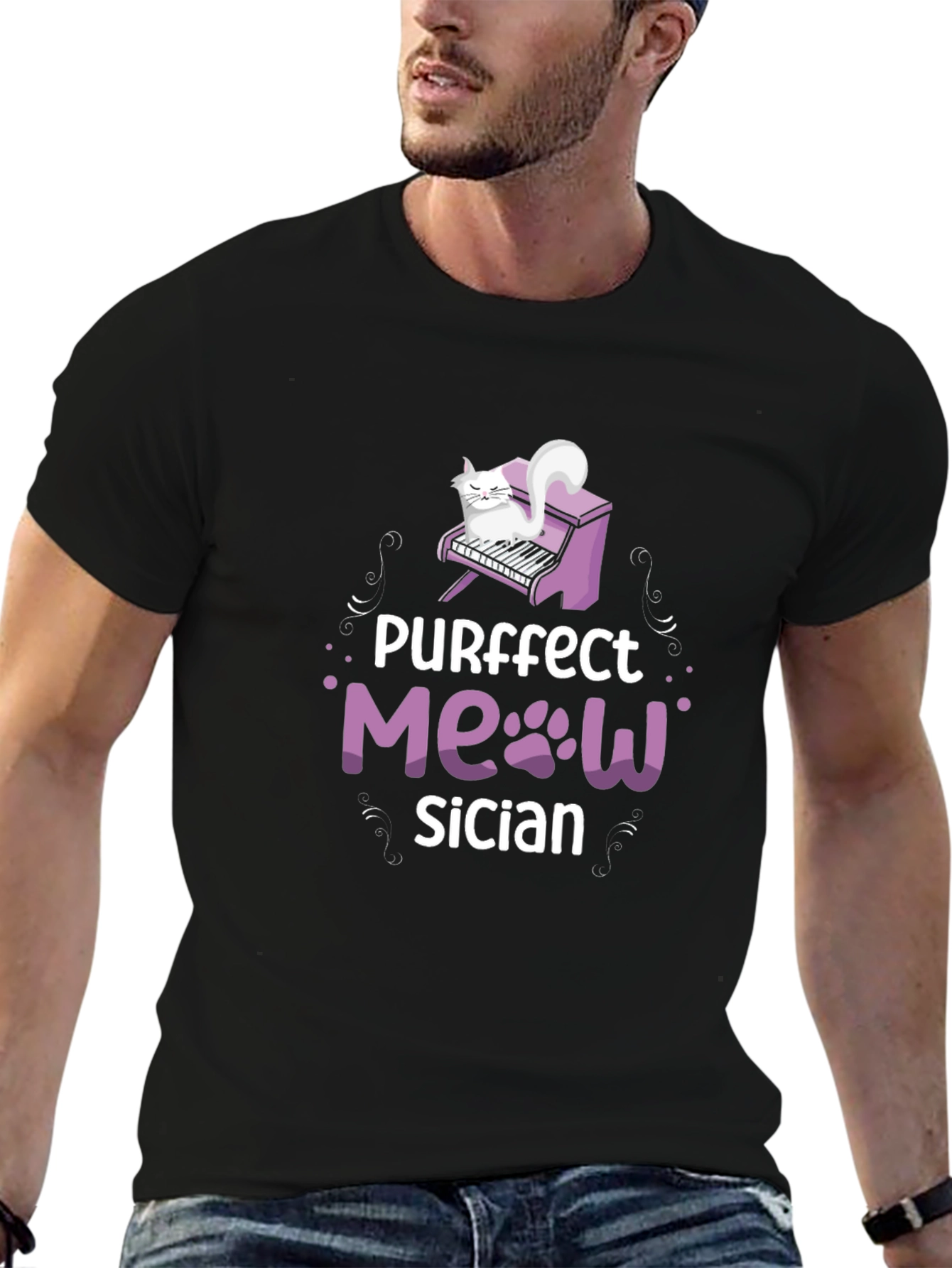 Purrfect Musician Cat Piano T-Shirt